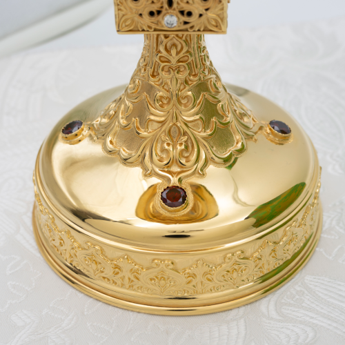 2.7.0694лп-К Напрестольный комплект с красными камнями в позолоте фото 7