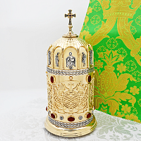 2.7.2369лнпр Сион латунный с натуральными камнями в позолоте