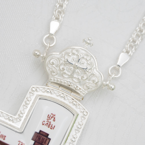 2.10.0692л-2/1л Крест наперсный в серебрении фото 5