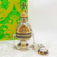 2.7.1926лфр Кадило латунное с красными камнями в позолоте