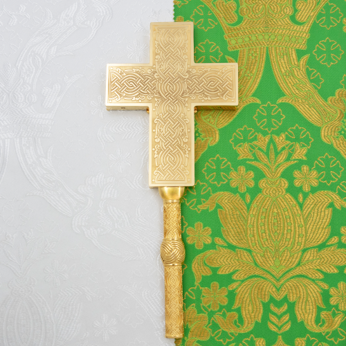 2.7.2835лп-2 Крест напрестольный латунный в позолоте фото 3
