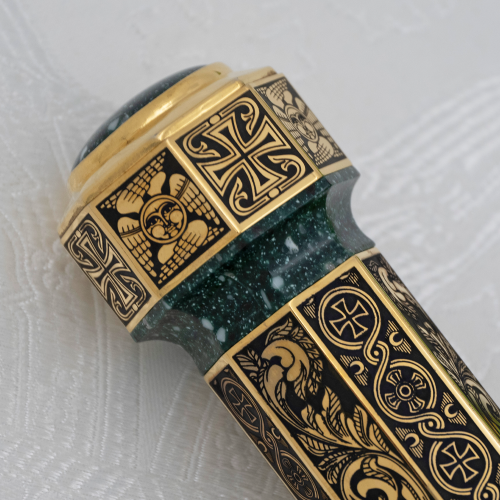 2.7.2932лпч Посох латунный с акрилом в позолоте фото 7