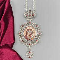 2.7.2924лр-2/1л Панагия латунная с красными камнями в серебрении