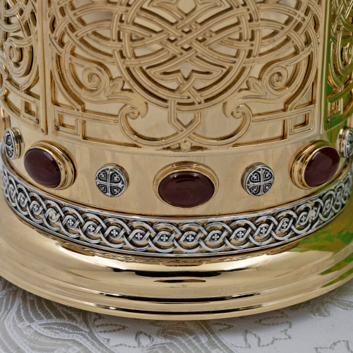 2.7.2369лнпр Сион латунный с натуральными камнями в позолоте фото 2 2.7.2369лнпр Сион латунный с натуральными камнями в позолоте фото 2