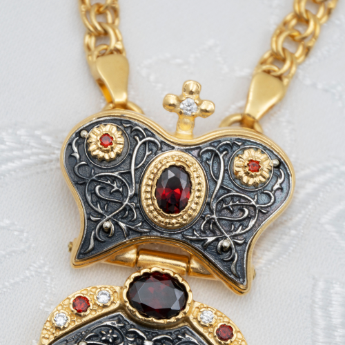 2.10.0288лпр-2/1лп Крест наперсный в позолоте с фрагментарным патинированием фото 4 2.10.0288лпр-2/1лп Крест наперсный в позолоте с фрагментарным патинированием фото 4