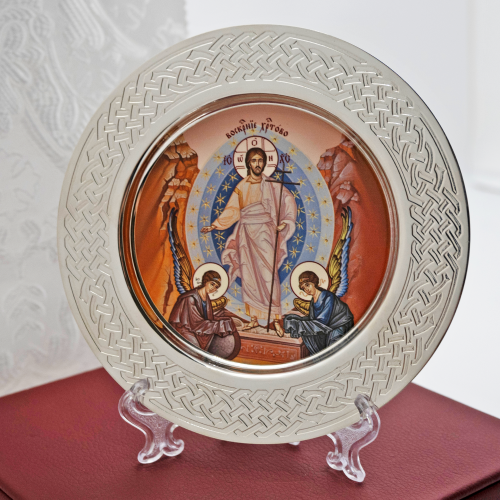 2.13.0242л-11 Тарелочка сувенирная с иконой «Воскресение Христово» фото 2 2.13.0242л-11 Тарелочка сувенирная с иконой «Воскресение Христово» фото 2
