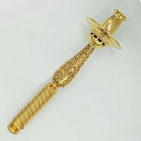 2.7.1297лп Подсвечник ручной латунный в позолоте