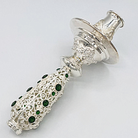 2.7.0742л Подсвечник ручной латунный со вставками