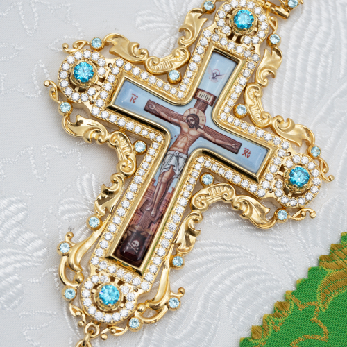 2.7.2291лп-2/1лп-К Архиерейский комплект латунный с голубыми камнями в позолоте фото 11 2.7.2291лп-2/1лп-К Архиерейский комплект латунный с голубыми камнями в позолоте фото 11