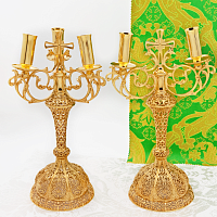 2.7.2954лп-К Комплект дикирий и трикирий латунный в позолоте