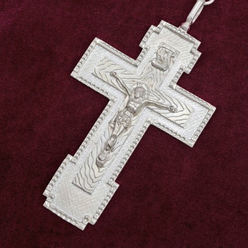 2.10.0008л/10л Крест наперсный латунный в серебрении фото 2 2.10.0008л/10л Крест наперсный латунный в серебрении фото 2