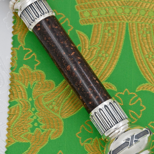 2.7.2577лрч Жезл латунный с фиолетовыми камнями и жемчугом в серебре фото 6 2.7.2577лрч Жезл латунный с фиолетовыми камнями и жемчугом в серебре фото 6