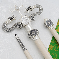 2.7.2478лр Жезл латунный с белыми камнями в серебрении