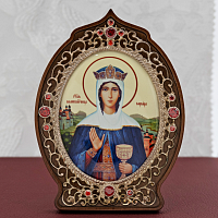 2.78.0984л Икона настольная латунная Святая великомученица Варвара