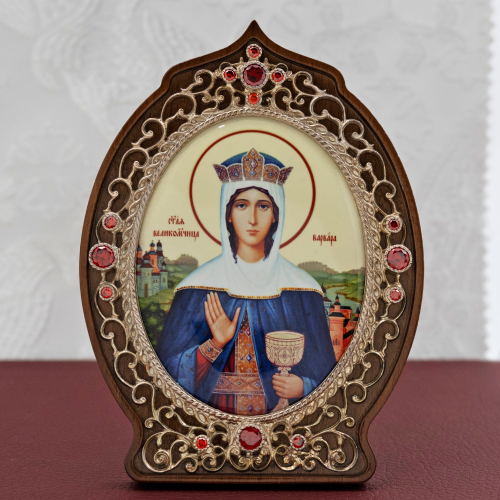 2.78.0984л Икона настольная латунная Святая великомученица Варвара фото 2 2.78.0984л Икона настольная латунная Святая великомученица Варвара фото 2
