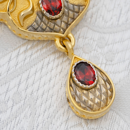 2.7.1334лп-2/1лп Панагия латунная в позолоте с и цепью фото 3