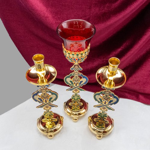 2.7.2672лпэ-К Набор напрестольный - лампада и подсвечники фото 3 2.7.2672лпэ-К Набор напрестольный - лампада и подсвечники фото 3