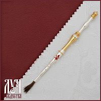 2.7.0072лф Стрючица латунная с белыми камнями в позолоте и серебрении