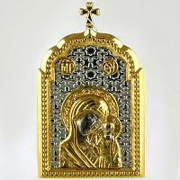 2.79.0037 Икона серебряная для автомобиля  Казанская Божия Матерь