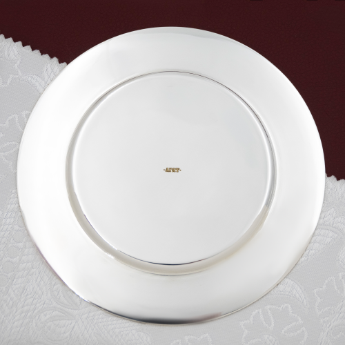 2.7.1756лф Тарелица латунная с фрагментарной позолотой в серебрении фото 3 2.7.1756лф Тарелица латунная с фрагментарной позолотой в серебрении фото 3