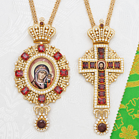 2.7.2966лп-2/63лп-К Архиерейский комплект с красными камнями в позолоте