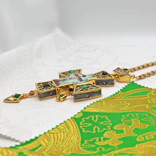 2.10.0507лнпр-2/113лп Крест наперсный с натуральными камнями фото 3