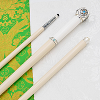 2.7.2943лрэч Посох латунный с патинированием и акрилом в серебрении