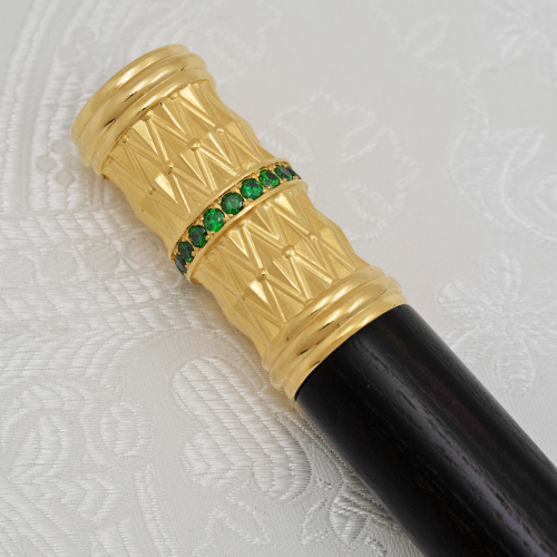 2.7.2833лп Жезл латунный с зелеными камнями в позолоте фото 2 2.7.2833лп Жезл латунный с зелеными камнями в позолоте фото 2