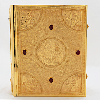 2.7.2228лнп Евангелие с натуральными камнями в позолоте
