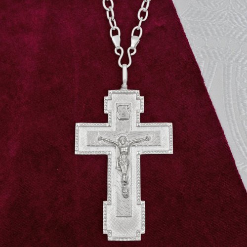 2.10.0008л/10л Крест наперсный латунный в серебрении 2.10.0008л/10л Крест наперсный латунный в серебрении