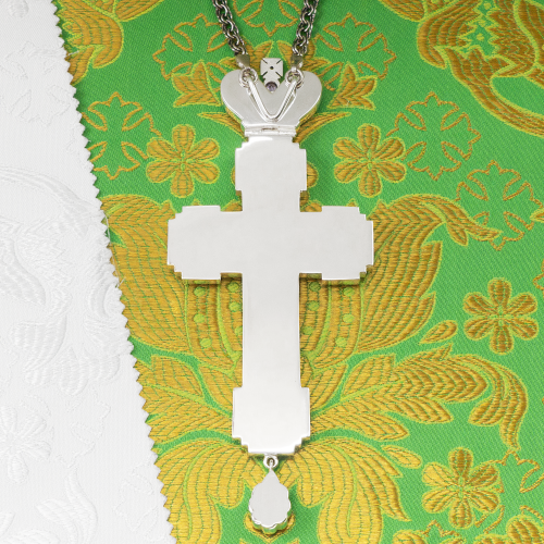 2.10.0574лр/1лр Крест наперсный латунный со вставками в серебрении фото 4