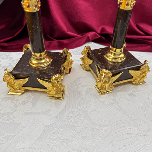 2.7.2664лпч-К Набор напрестольный - лампада и подсвечники в позолоте с акриловыми ножками фото 7