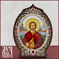2.78.09074л Икона настольная в серебре - образ Святого мученика Анатолия