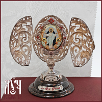 2.13.0140лч Яйцо пасхальное на ножке в серебрении 