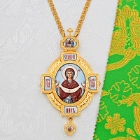 2.7.1590лп-2/1лп Панагия латунная с цепью в позолоте