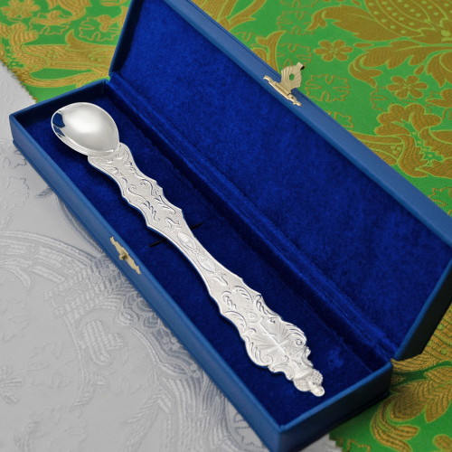 2.7.0878л Лжица латунная в серебрении фото 5