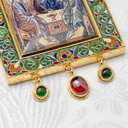 2.7.2512лп-2/64лп-М Панагия латунная в позолоте с цепью фото 4