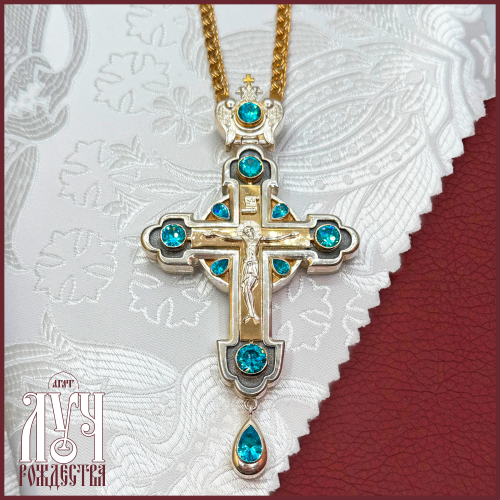 2.10.0575лфр/1лп Крест наперсный в серебрении 2.10.0575лфр/1лп Крест наперсный в серебрении