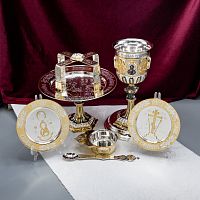 2.7.0525лфр-2-К/7 Евхаристический набор на 0,5л мельхиор