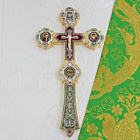 2.7.2819лпрэ-2 Крест напрестольный латунный со вставками в позолоте