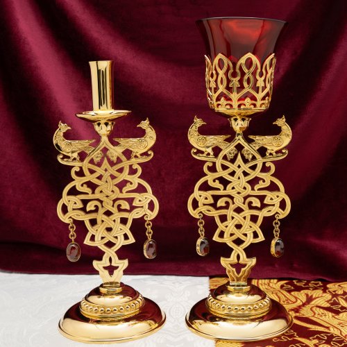 2.7.2871лп-К Набор напрестольный - лампада и подсвечники в позолоте фото 13 2.7.2871лп-К Набор напрестольный - лампада и подсвечники в позолоте фото 13