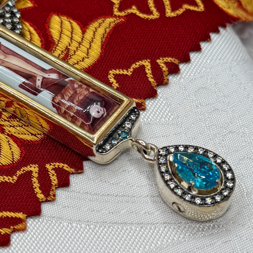 2.10.0395лфр-2/1л Наперсный крест с фрагментарной позолотой фото 5