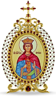 Икона настольная серебряная - святая великомученица Ирина.