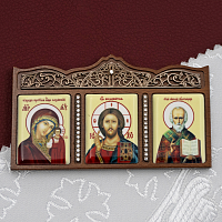 2.79.0042л Автомобильная икона латунная на дереве