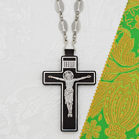 2.10.0704лр/46л Крест наперсный на темном дереве в серебрении