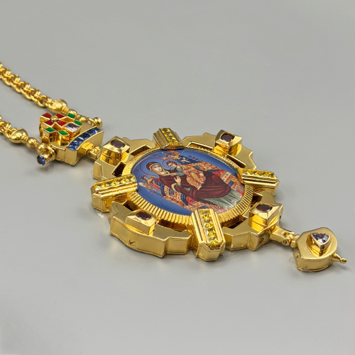 2.7.2825лпэ-2/160лп Панагия латунная в позолоте фото 2