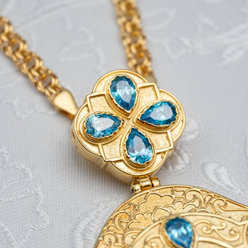 2.7.2224лп-2/1лп Панагия в позолоте с цепью фото 5