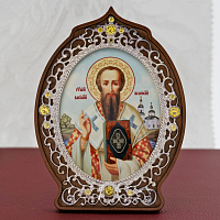 2.78.0923л Икона настольная латунная Святитель Василий Великий