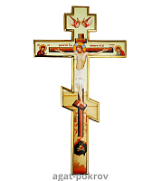 2.7.0777лп Крест напрестольный латунный с принтом в позолоте