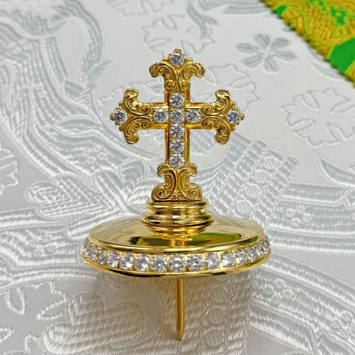 2.7.2617лп Крест на митру латунный в позолоте